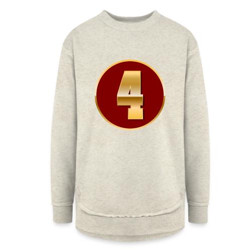 Number 4 in Gold Varsity Font - Women's Weekend Tunic Fleece Sweatshirt