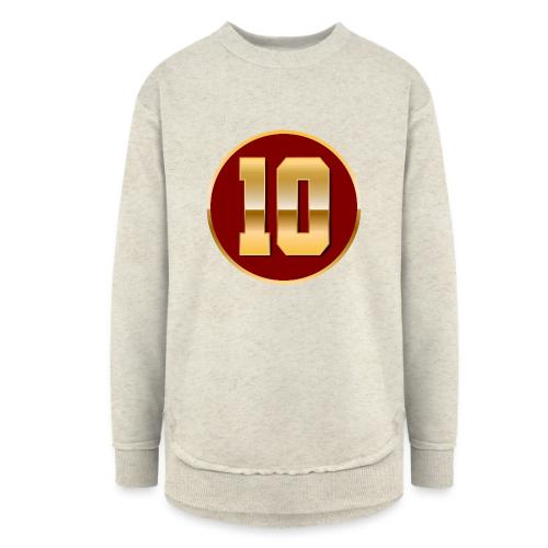 Number 10 in Gold Varsity Font - Women's Weekend Tunic Fleece Sweatshirt