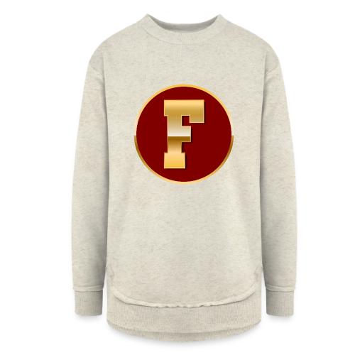 Letter F – Capital Varsity Alphabet Monogram - Women's Weekend Tunic Fleece Sweatshirt
