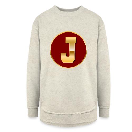 Letter J – Capital Varsity Alphabet Monogram - Women's Weekend Tunic Fleece Sweatshirt