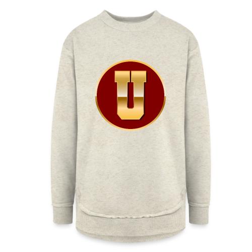 Letter U – Capital Varsity Alphabet Monogram - Women's Weekend Tunic Fleece Sweatshirt