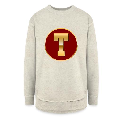 Letter T – Capital Varsity Alphabet Monogram - Women's Weekend Tunic Fleece Sweatshirt