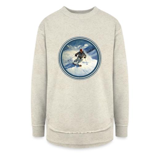 Skiing Power Moves - Women's Weekend Tunic Fleece Sweatshirt
