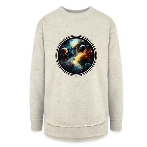 Painted Cosmos of Planets - Women's Weekend Tunic Fleece Sweatshirt
