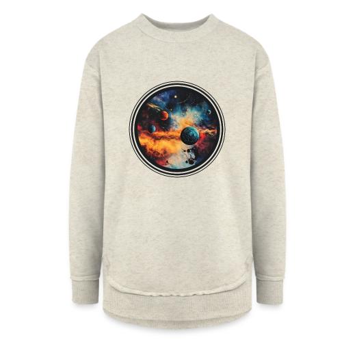 Cosmic Brush Planets - Women's Weekend Tunic Fleece Sweatshirt