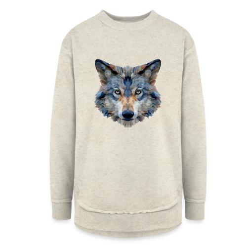 Wolf: Chromatic Wild Gaze - Women's Weekend Tunic Fleece Sweatshirt