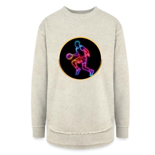 Basketball: Neon Dribble Pulse - Women's Weekend Tunic Fleece Sweatshirt