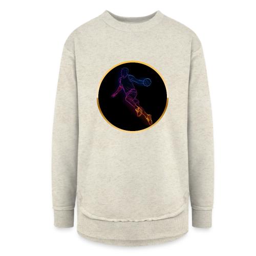 Basketball: Neon Jump Shot - Women's Weekend Tunic Fleece Sweatshirt