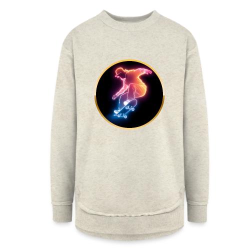 Skateboarding: Golden Trick Rider - Women's Weekend Tunic Fleece Sweatshirt
