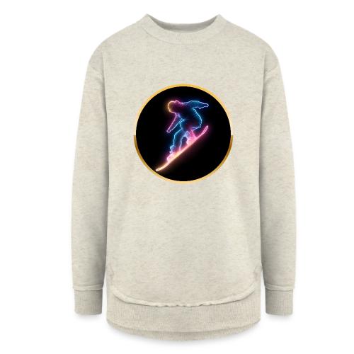 Snowboarding: Neon Snow Drift - Women's Weekend Tunic Fleece Sweatshirt