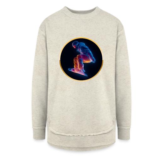 Snowboarding: Arctic Neon Leap - Women's Weekend Tunic Fleece Sweatshirt