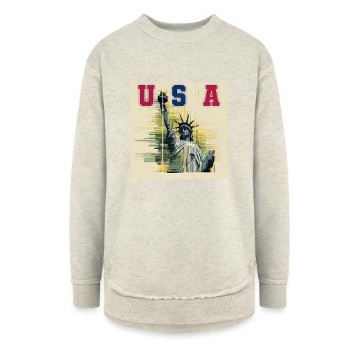 Art illustration of the Statue of Liberty - Women's Weekend Tunic Fleece Sweatshirt
