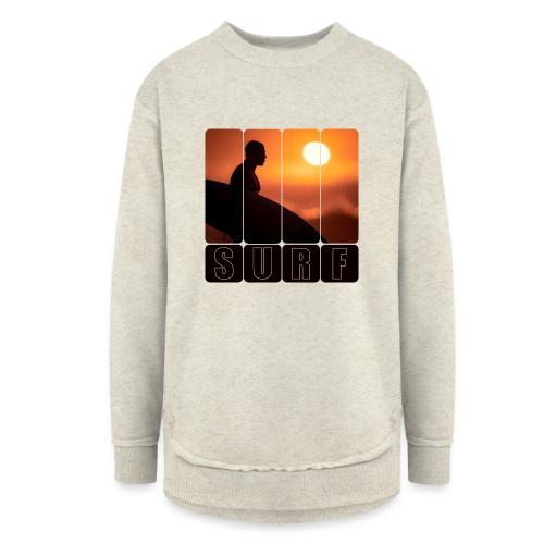 Surfing: Sunset Surf Panels - Women's Weekend Tunic Fleece Sweatshirt