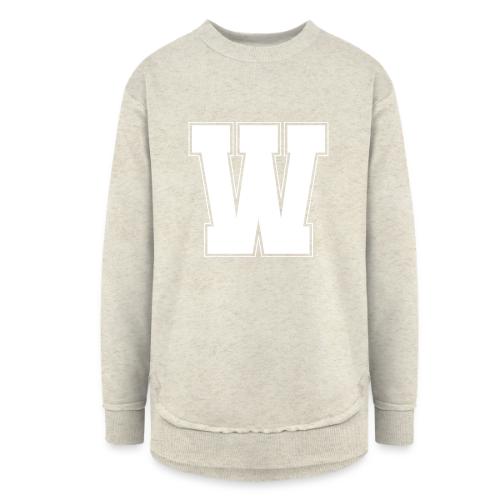 White Letter W – Varsity Alphabet Monogram - Women's Weekend Tunic Fleece Sweatshirt