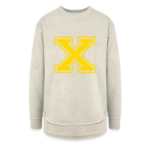 Letter X – Capital Athletic Alphabet Monogram - Women's Weekend Tunic Fleece Sweatshirt