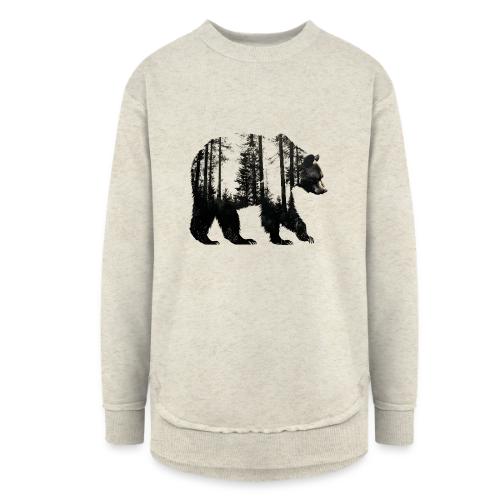Evergreen Bear Silhouette - Women's Weekend Tunic Fleece Sweatshirt
