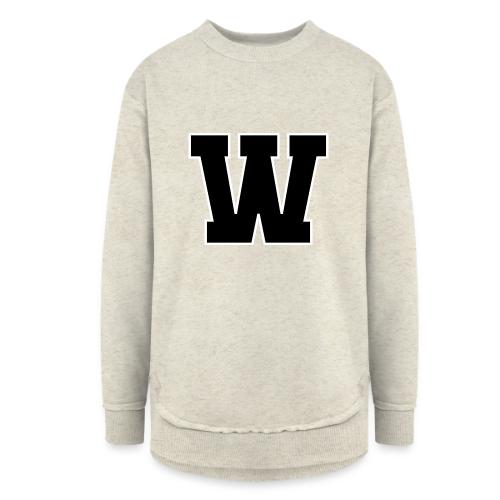 Varsity Letter W Collegiate Font Design - Women's Weekend Tunic Fleece Sweatshirt