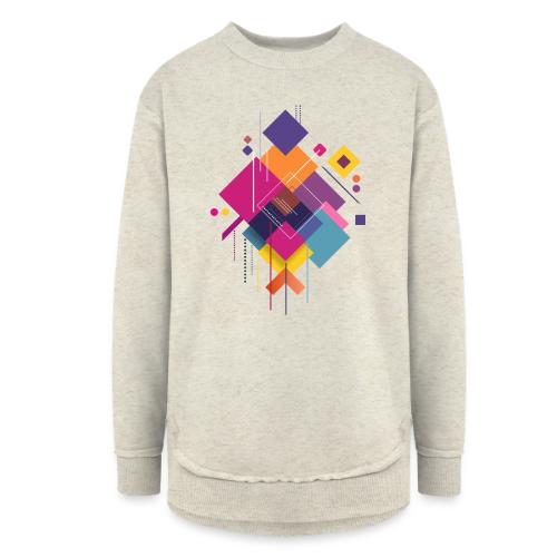 Vibrant Geometry - Women's Weekend Tunic Fleece Sweatshirt