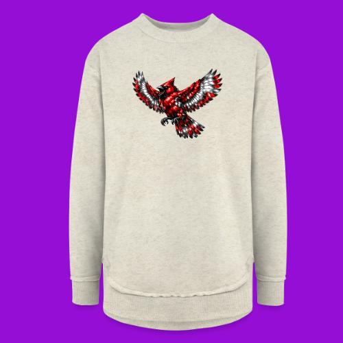 Silver Cardinal in Flight - Women's Weekend Tunic Fleece Sweatshirt