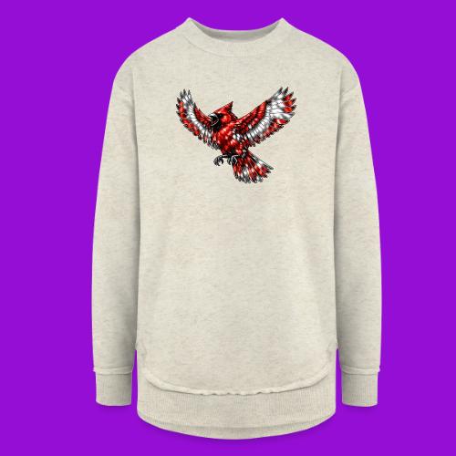 Cardinal in Flight - Women's Weekend Tunic Fleece Sweatshirt