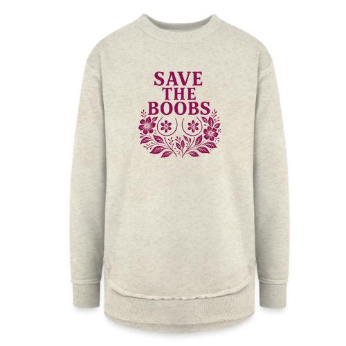Save the boobs floral - Women's Weekend Tunic Fleece Sweatshirt