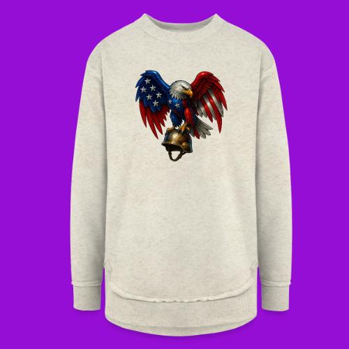 American Flag Bald Eagle - Helmet - Women's Weekend Tunic Fleece Sweatshirt
