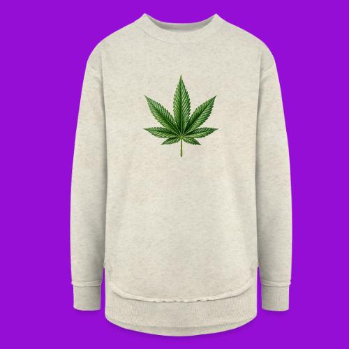 Cannabis Leaf - Women's Weekend Tunic Fleece Sweatshirt