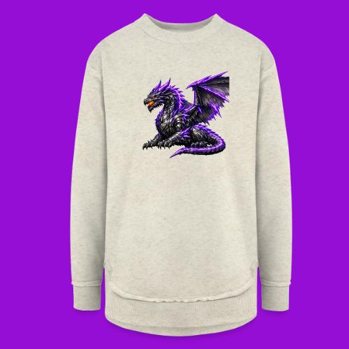 Neon Dragon at Rest - Women's Weekend Tunic Fleece Sweatshirt