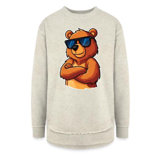 Cool Bear Sunglasses Cartoon Design - Women's Weekend Tunic Fleece Sweatshirt
