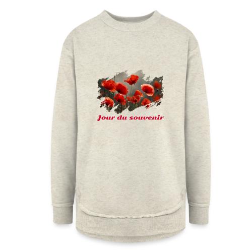 Remembrance Day with Poppies - Women's Weekend Tunic Fleece Sweatshirt