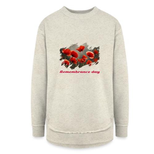 Remembrance Day with poppies - Women's Weekend Tunic Fleece Sweatshirt