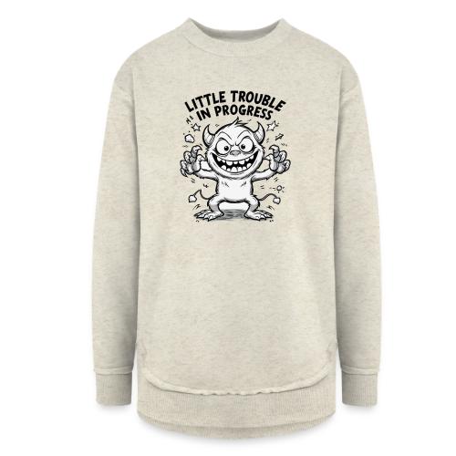 Playful Mischief Demon Illustration - Women's Weekend Tunic Fleece Sweatshirt