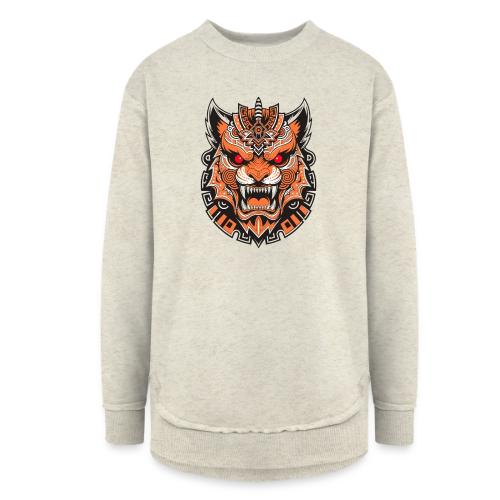 Tribal Demon Wolf Mask - Women's Weekend Tunic Fleece Sweatshirt