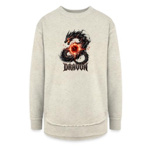 Dravon Fire Dragon Dark Fantasy Graphic T-Shirt - Women's Weekend Tunic Fleece Sweatshirt
