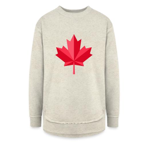 Canadian red maple leaf - Women's Weekend Tunic Fleece Sweatshirt