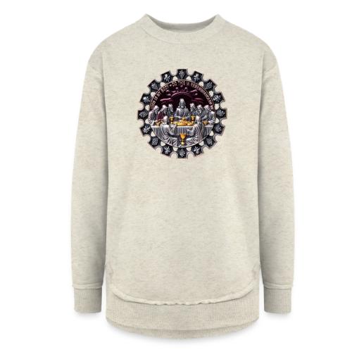 Last Supper Communion T Shirt, Faith Gift - Women's Weekend Tunic Fleece Sweatshirt