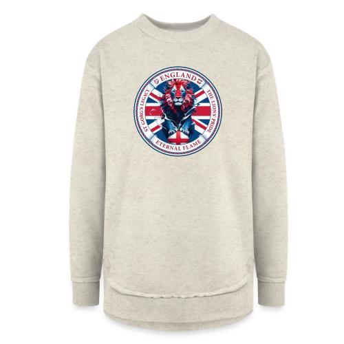 England Lion Emblem T Shirt, Flag Pride Gift - Women's Weekend Tunic Fleece Sweatshirt