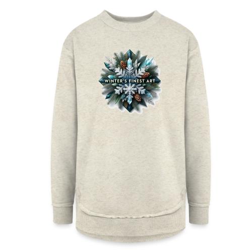 Intricate Frozen Evergreen T-Shirt - Women's Weekend Tunic Fleece Sweatshirt