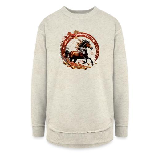 Year of the Horse Fiery Spirit T Shirt, Lunar New - Women's Weekend Tunic Fleece Sweatshirt