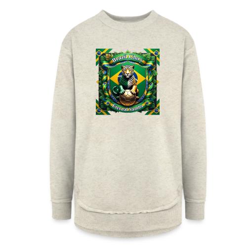 Brazil Jaguar Glory T-Shirt, Flag Pride Badge Gift - Women's Weekend Tunic Fleece Sweatshirt