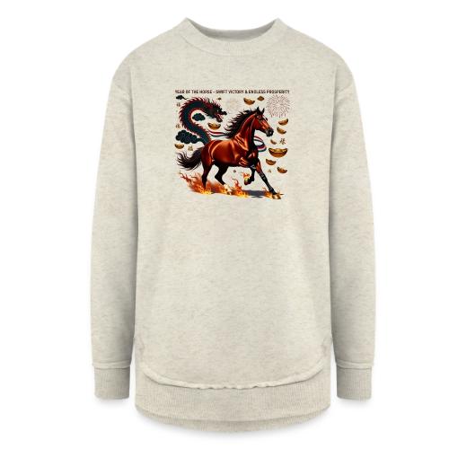 Year of the Horse Victory T Shirt, Lunar New Year - Women's Weekend Tunic Fleece Sweatshirt