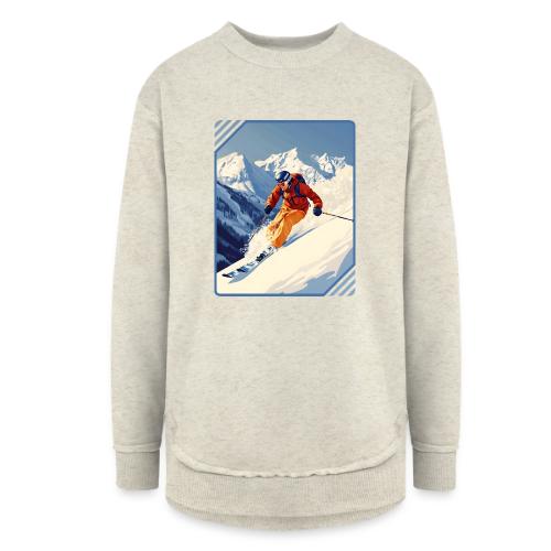 Mountain Skiing Vibes - Women's Weekend Tunic Fleece Sweatshirt