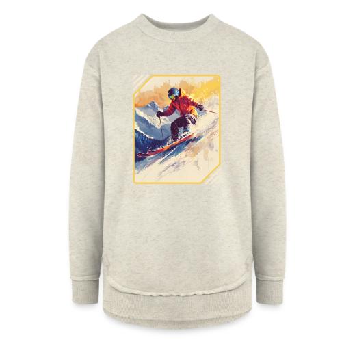 Skiing Through Snow Dreams - Women's Weekend Tunic Fleece Sweatshirt