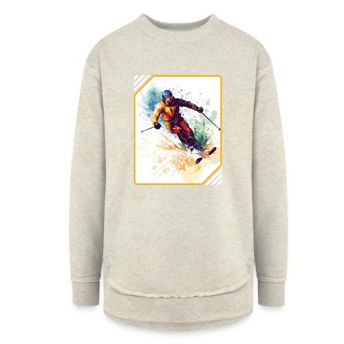 Winter Skiing Escape - Women's Weekend Tunic Fleece Sweatshirt
