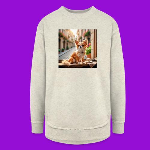 Morning coffee Chihuahua - Women's Weekend Tunic Fleece Sweatshirt