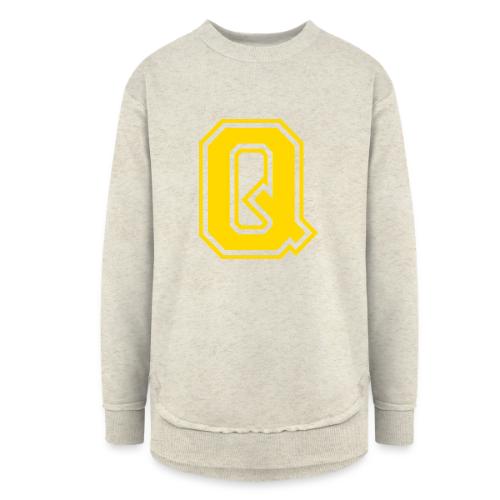 Letter Q – Capital Athletic Alphabet Monogram - Women's Weekend Tunic Fleece Sweatshirt