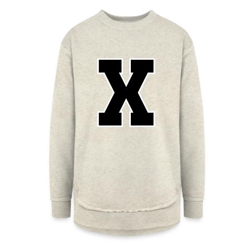 Varsity Letter X Athletic Monogram - Women's Weekend Tunic Fleece Sweatshirt
