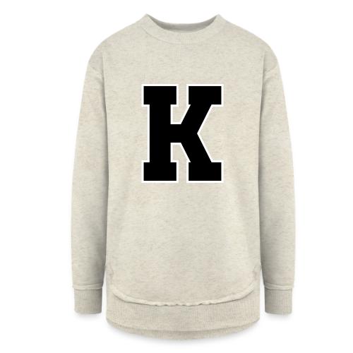 Varsity Letter K Collegiate Font Design - Women's Weekend Tunic Fleece Sweatshirt