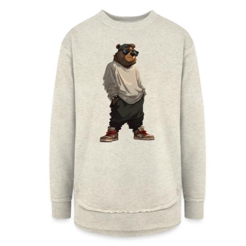 Urban Streetwear Bear Cool Apparel Design - Women's Weekend Tunic Fleece Sweatshirt
