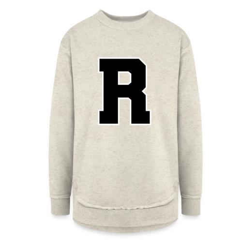 Varsity Letter R Athletic Monogram - Women's Weekend Tunic Fleece Sweatshirt